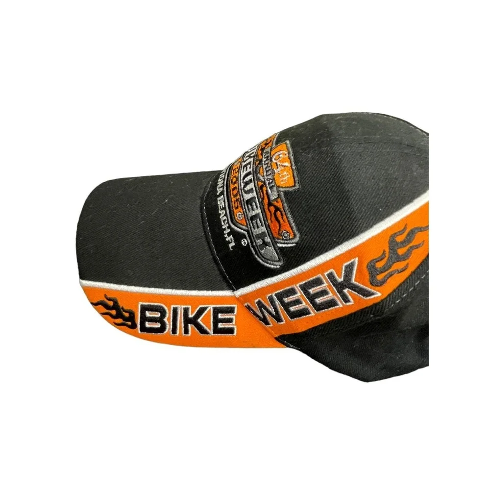 Beach Club Promotions 2005 Daytona Beach Bike Week 64th Annual Hat Black Orange